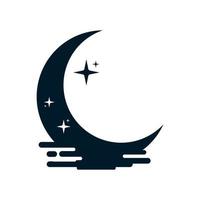 logotipo da lua e da noite vetor