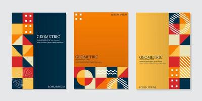 coleção de modelos de capa de identidade da empresa. conjunto de simulação de primeira página de orientação vertical de vetor de apresentação de negócios. capa de relatório corporativo pacote de layout de design de ilustração geométrica retrô abstrato