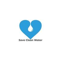 amor salvar vetor de símbolo de água doce