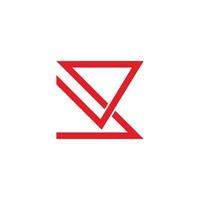 letra sv triângulo simples vetor de logotipo de seta