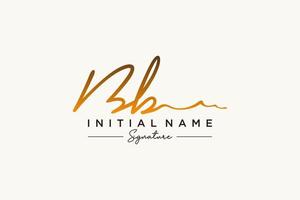 vetor inicial de modelo de logotipo de assinatura bb. ilustração vetorial de letras de caligrafia desenhada à mão.