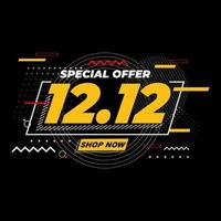 oferta especial 12.12 modelo de vetor de banner de venda de dia de compras online