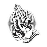 vetor premium de ilustração de mãos rezando