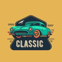 ilustração de estilo vetorial retrô de carro clássico vintage vetor