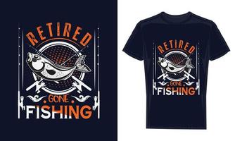 vetor de modelo de design de t-shirt de pesca vintage colorido incrível.