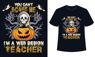 incrível design de camiseta de halloween você não pode me assustar eu sou um professor de ciências vetor
