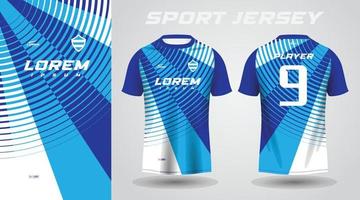 design de camisa esportiva de camisa azul vetor