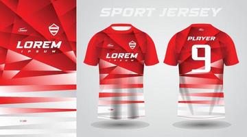 design de camisa esportiva de camiseta vermelha vetor