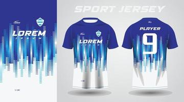 design de camisa esportiva de camisa azul vetor