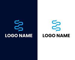 letra w e s modelo de design de logotipo de empresa de tecnologia moderna vetor