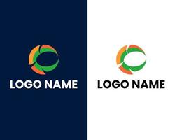 letra o e c com modelo de design de logotipo de empresa moderna de folha vetor