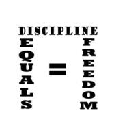 disciplina é igual a liberdade. vetor de design de camiseta. slogan motivacional. citação inspiradora.