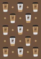 papel de parede vetorial de xícara de papel de café para design gráfico e elemento decorativo vetor