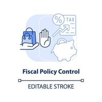 ícone de conceito azul claro de controle de política fiscal vetor