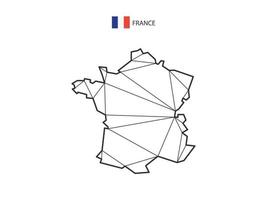 estilo de mapa de triângulos de mosaico da França isolado em um fundo branco. design abstrato para vetor. vetor