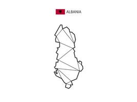 estilo de mapa de triângulos de mosaico da Albânia isolado em um fundo branco. design abstrato para vetor. vetor