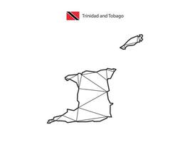 estilo de mapa de triângulos de mosaico de trinidad e tobago isolado em um fundo branco. design abstrato para vetor. vetor