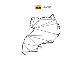 estilo de mapa de triângulos em mosaico de Uganda isolado em um fundo branco. design abstrato para vetor. vetor