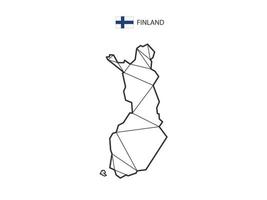 estilo de mapa de triângulos de mosaico da Finlândia isolado em um fundo branco. design abstrato para vetor. vetor