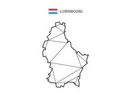 estilo de mapa de triângulos em mosaico de Luxemburgo isolado em um fundo branco. design abstrato para vetor. vetor