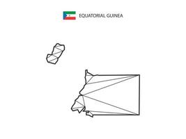 estilo de mapa de triângulos de mosaico da Guiné Equatorial isolado em um fundo branco. design abstrato para vetor. vetor