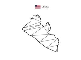 estilo de mapa de triângulos em mosaico da Libéria isolado em um fundo branco. design abstrato para vetor. vetor
