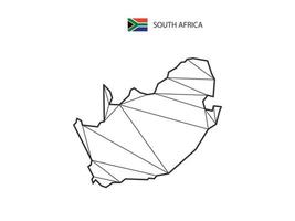 estilo de mapa de triângulos de mosaico da África do Sul isolado em um fundo branco. design abstrato para vetor. vetor