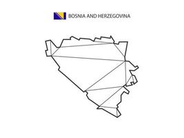 estilo de mapa de triângulos em mosaico da Bósnia e Herzegovina isolado em um fundo branco. design abstrato para vetor. vetor