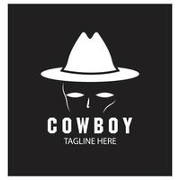 design de modelo de vetor de logotipo de cowboy