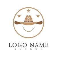 design de modelo de vetor de logotipo de cowboy