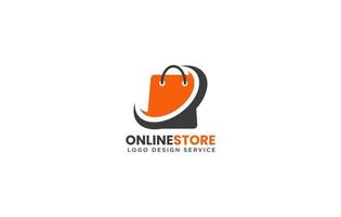 eshop vetorial ou logotipo de compras online também design de logotipo estore vetor