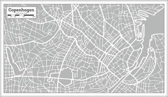 mapa de copenhague em estilo retrô. desenhado à mão. vetor