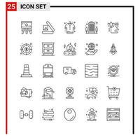 25 ícones gerais para impressão de design de site e aplicativos móveis 25 sinais de símbolos de contorno isolados no fundo branco 25 pacote de ícones fundo criativo do vetor de ícones pretos