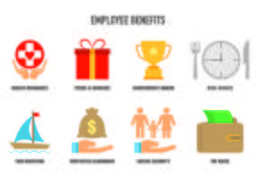 Conjunto de ícones de benefícios para funcionários vetor