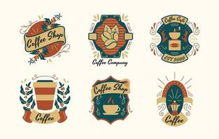 conjunto de logotipo de café vintage vetor
