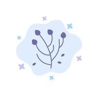 anêmona anêmona flor flor primavera flor ícone azul no fundo da nuvem abstrata vetor