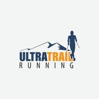 ilustração em vetor logotipo ultra trail running em fundo branco