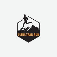 ilustração em vetor logotipo ultra trail running em fundo branco