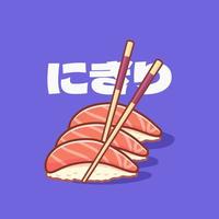 ilustração de comida asiática do Japão nigiri vetor