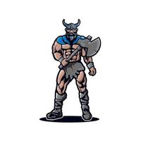 ilustração do logotipo do mascote viking vetor