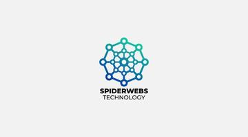 ícone de modelo de design de logotipo de vetor de tecnologia de teias de aranha