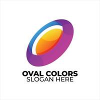 estilo gradiente colorido logotipo oval vetor