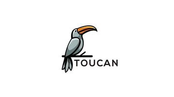 logotipo de pássaro tucano gradiente colorido vetor