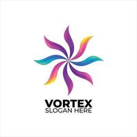 estilo de gradiente colorido do logotipo do vórtice vetor