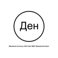 símbolo do ícone da moeda macedônia, denar macedônio, sinal mkd. ilustração vetorial vetor