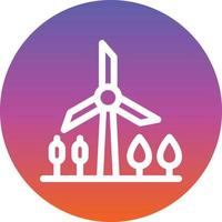 ícone de glifo de paisagem de moinho de vento vetor