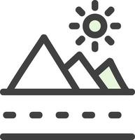 ícone de glifo de paisagem de colinas vetor