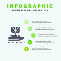 Brexit britânico reino europeu reino unido ícone sólido infográficos 5 passos fundo de apresentação vetor