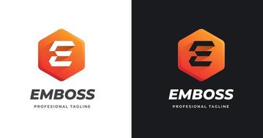 modelo de design de logotipo letra e com estilo de forma geométrica vetor