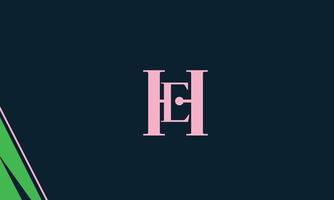 letras do alfabeto iniciais monograma logotipo ele, eh, h e e vetor